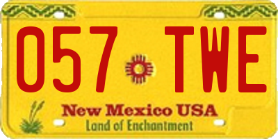 NM license plate 057TWE