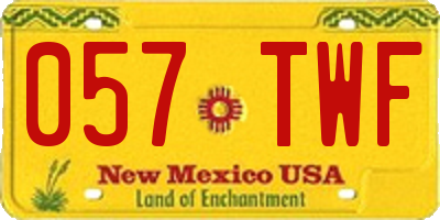 NM license plate 057TWF