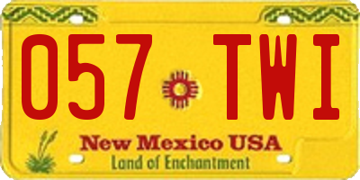 NM license plate 057TWI