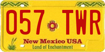 NM license plate 057TWR