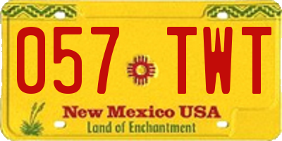NM license plate 057TWT