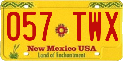 NM license plate 057TWX