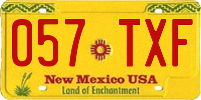 NM license plate 057TXF