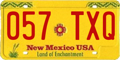 NM license plate 057TXQ