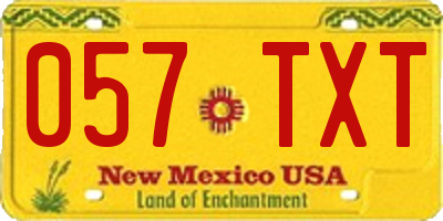 NM license plate 057TXT
