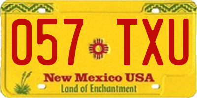 NM license plate 057TXU