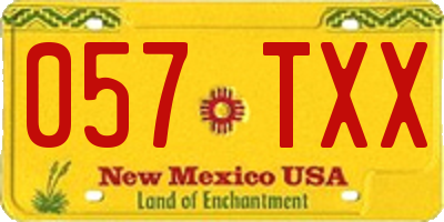 NM license plate 057TXX