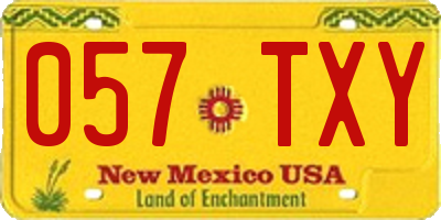 NM license plate 057TXY