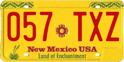 NM license plate 057TXZ