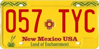 NM license plate 057TYC