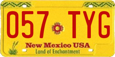 NM license plate 057TYG