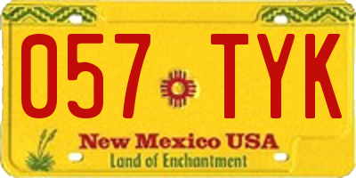 NM license plate 057TYK