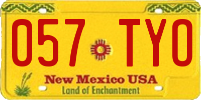 NM license plate 057TYO