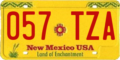 NM license plate 057TZA