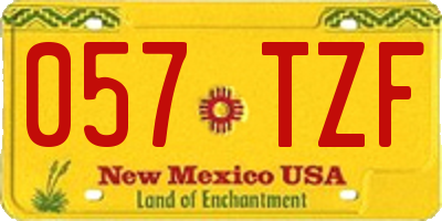 NM license plate 057TZF
