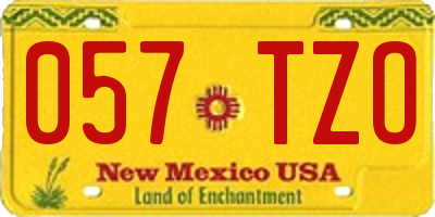 NM license plate 057TZO