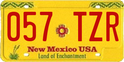 NM license plate 057TZR