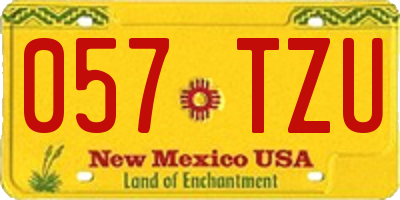 NM license plate 057TZU