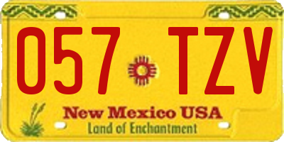 NM license plate 057TZV