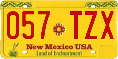 NM license plate 057TZX