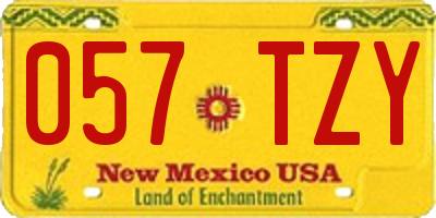 NM license plate 057TZY