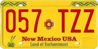 NM license plate 057TZZ