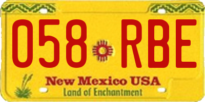 NM license plate 058RBE