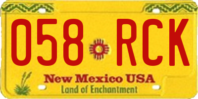 NM license plate 058RCK