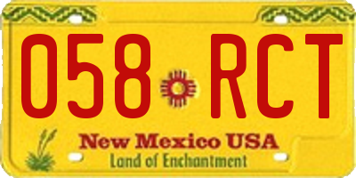 NM license plate 058RCT