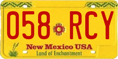 NM license plate 058RCY