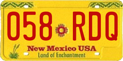 NM license plate 058RDQ