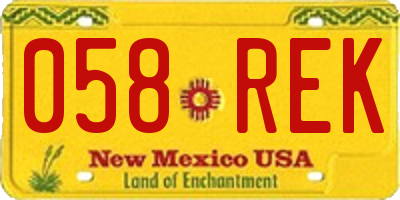 NM license plate 058REK