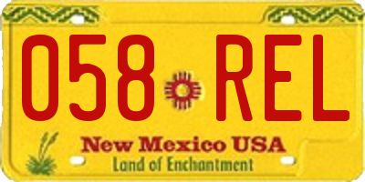 NM license plate 058REL