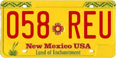 NM license plate 058REU