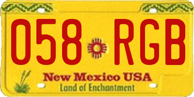 NM license plate 058RGB