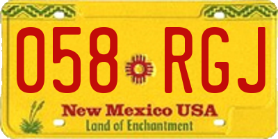 NM license plate 058RGJ