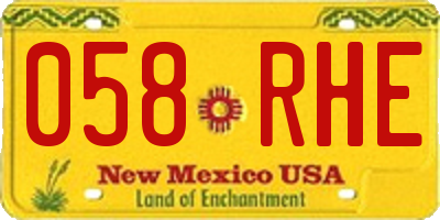 NM license plate 058RHE