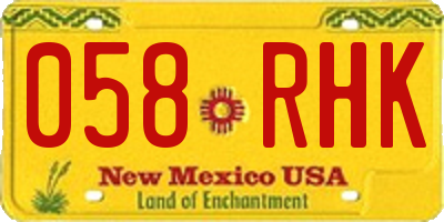NM license plate 058RHK