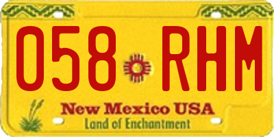 NM license plate 058RHM