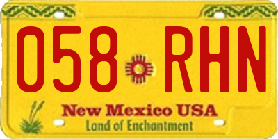 NM license plate 058RHN