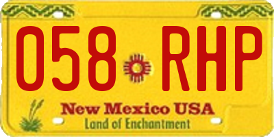 NM license plate 058RHP