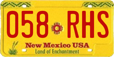 NM license plate 058RHS