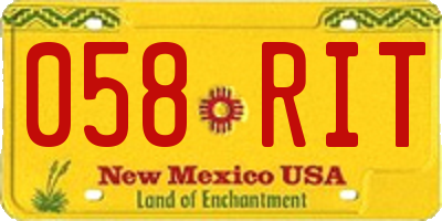 NM license plate 058RIT