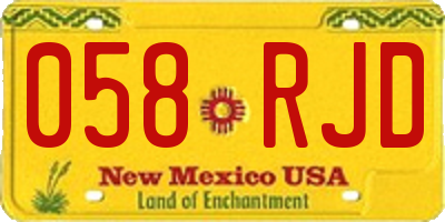NM license plate 058RJD
