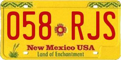 NM license plate 058RJS