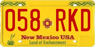 NM license plate 058RKD