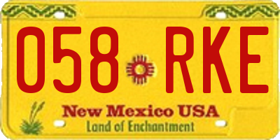 NM license plate 058RKE