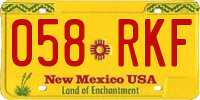 NM license plate 058RKF
