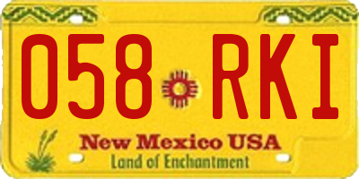 NM license plate 058RKI