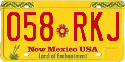 NM license plate 058RKJ